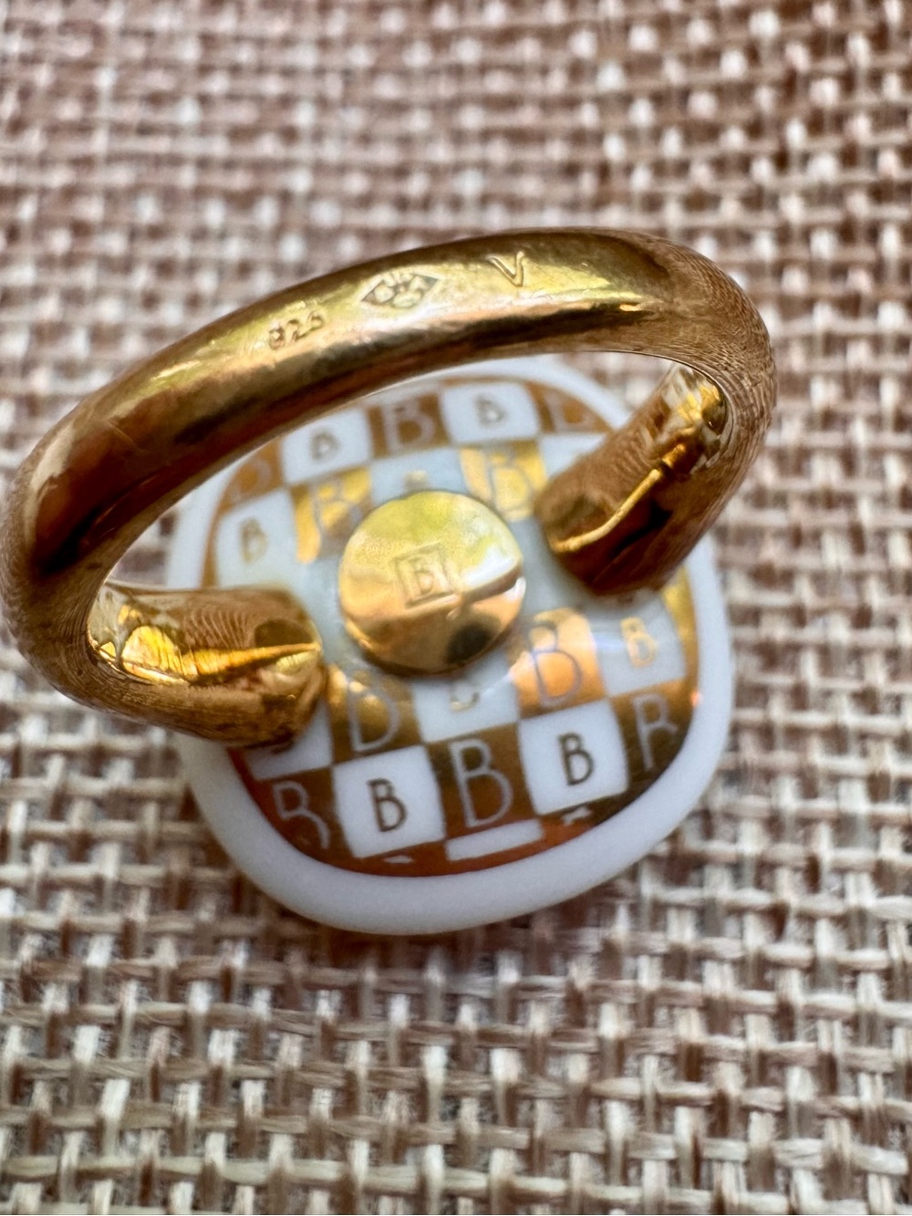 Bernardaud Porcelain Gold-Tone Ring with Floral Accents - Picture 5 of 7